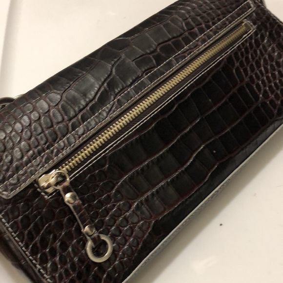 Charles David Leather Crocodile Clutch Purse - Picture 6 of 7